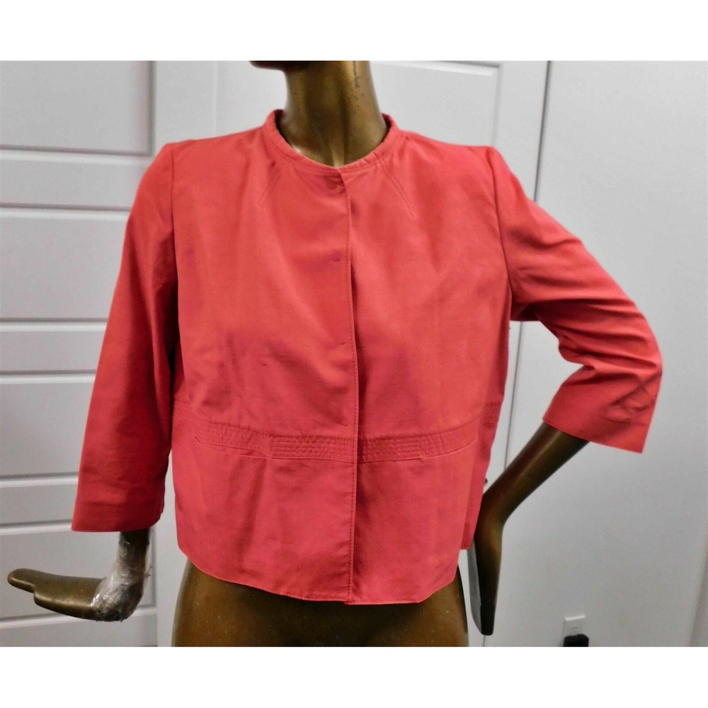 Piazza Sempione Italy Salmon‎ Pink Cotton Silk Blend Jacket sz 46